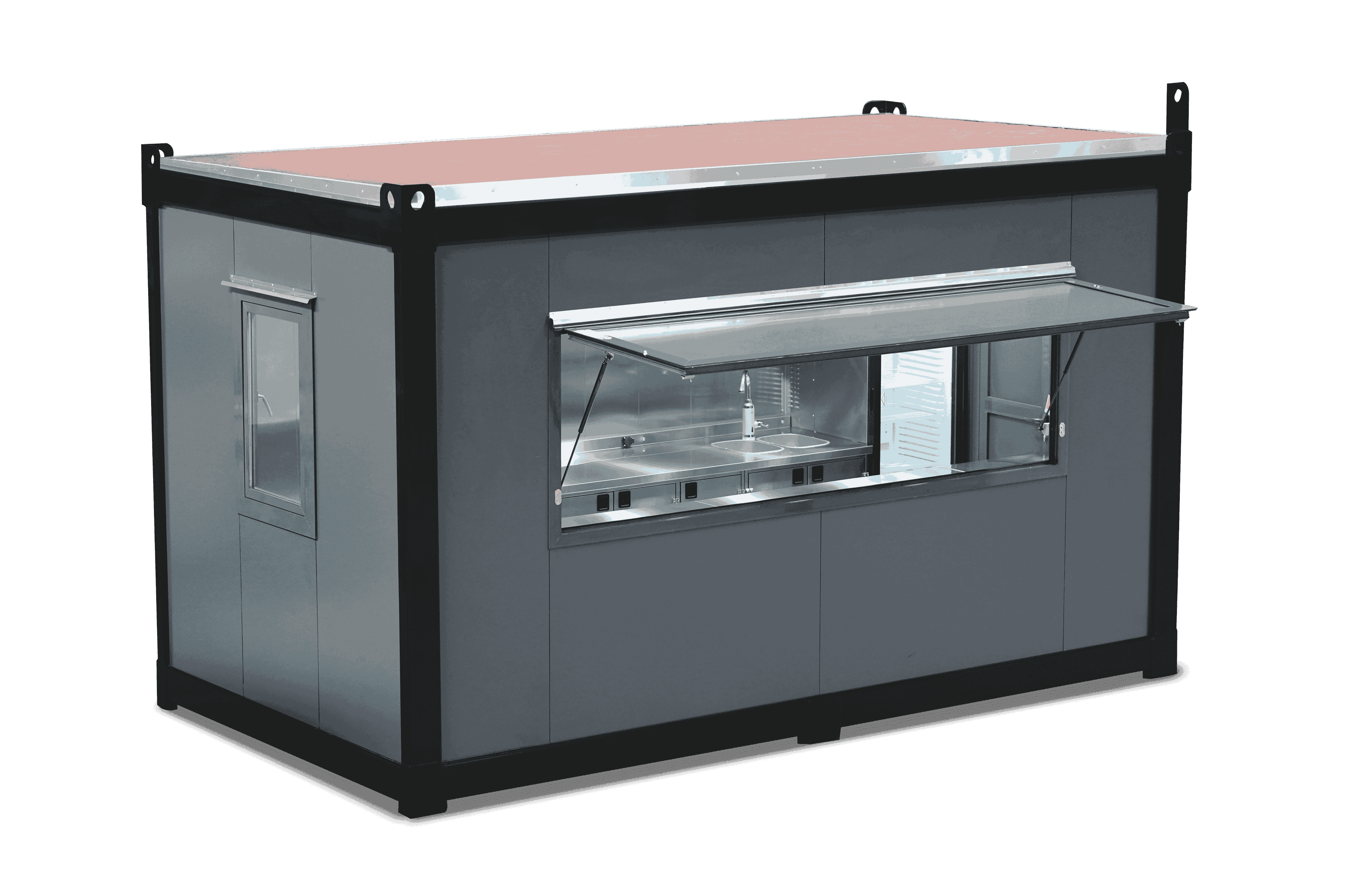 Conteneur Aménagé Cuisine Mobile 15′ Demi-Couvercle